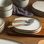 Stone Lain Cairo 12-Piece Dinnerware Stoneware, Plates and Bowls, Microwave and Dishwasher Safe, Includes Dinner and Salad Plates, Cereal Bowls, Dish Set for 4, Grey