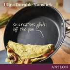 Anolon Advanced Home Hard Anodized Nonstick Skillet, 10.25 Inch – 10 Inch Fry Pan, Non Stick Saute Pan, Durable Cooking Skillet - Moonstone