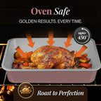 Gotham Steel 6 Pc Stackable Baking Pans Set, 70% Space Saving Design, Ceramic Bakeware Sets Non Toxic Made Without PFOA PFOS, with Baking Sheet Tray, Cake & Muffin Pans, Oven & Dishwasher Safe
