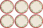 Lenox 893491 Holiday 6-Piece Accent Plate Set, Christmas Dinnerware, Hosting