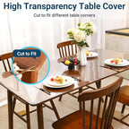 Clear Table Cover Protector 41Inch Round,1.5mm Transparent Plastic Table Protector Waterproof, Anti-Scratch Clear Desk Mat for Office Desktop Dresser Dining Table, FDA Compliant
