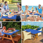 homing Rectangle Table Cloth Cover, Waterproof Polyester Elastic Fitted Tablecloth, Fits for 5 Foot Folding Tables, Washable Table Protector for Picnic, Camping, Outdoor (Blue, 30" x 60")