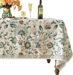 patdrea Designer Green Extra Long Rectangle Table Cloth,Italian Floral Country Linen Breathable Tablecloth,Decor Cover for Kitchen Dining,Christmas,Tea Party,Thanksgiving,63"x110"-Tree Life