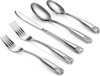 New Star Foodservice 58918 Shell Pattern, 18/0 Stainless Steel, 60 piece Flatware Set