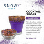 Snowy River Halloween, Cocktail & Margarita Sugar Rimmer - Vibrant Naturally Colored Sugar for Cocktail Rimming, Baking & Decorating, Medium Crystal - 16oz
