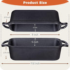 Cast Iron Bread Loaf Pan with Lid to Piece Set, Even Heat Distribution for Sourdough and Homemade Bread, Pre-Seasoned Heavy Duty Dutch Oven Bread Pan For a Crispy Crust (9x5 Inch)