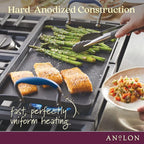Anolon Advanced Home Hard Anodized Nonstick Double Burner/Flat Grill/Griddle Rack, 10 Inch x 18 Inch, Indigo