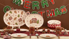 Bico Traditional Christmas Gingerbread Man Ceramic 16 inch plus 12 inch Ceramic Oval Platter, Set of 2, for Serving Turkey, Steak, Salad, Microwave & Dishwasher Safe