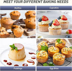 12 Cups Silicone Muffin Pan with Metal Reinforced Frame Regular Size Cupcake Pan Tray Egg Bites Silicone Rubber Cookie Molds Muffin Tin Baking Pans Tart Pan Not Stainless Steel Ceramic Aluminum