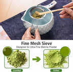 Matcha Whisk Bowl Set, 7PCS All-in-One Japanese Tea Set Includes Matcha Bowl with Spout, Bamboo Whisk (Chasen) with Stand, Scoop, Sifter, Complete Kit for Ceremony, Gift for Matcha Tea Lovers(Blue)