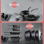 Heavy-Duty Pots and Pans Organizer | 5-Tier Cookware & Lid Storage Rack | Free-Standing or Wall-Mount | Kitchen Organizer for Cast Iron Skillets, Pots, Frying Pans, Lids | Chrome