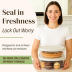Evelots 2-Pack 10-Inch Airtight Food Storage Container with Lid - Portable Carrier for Pies, Cakes, Cupcakes & More - BPA-Free Clear Plastic - Secure & Easy Transport