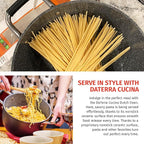 DaTerra Cucina – 8 Qt Nonstick Ceramic Dutch Oven with Lid – Large Oven Safe Stock Pot, Induction Compatible, Lightweight, Lead & PFOA Free, Volcanic Black, Durable Nonstick Cookware – Made in Italy