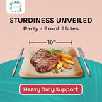 100% Natural 10” Palm Leaf Square Plate (100 pack), Compostable & Biodegradable Dinnerware for Catering, Birthdays, Halloween, BBQs, Thanksgiving, Alternative to Paper & Bamboo Plates Disposable