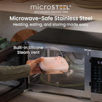 Bentgo MicroSteel Heat & Eat Container – Microwave-Safe, Leak-Proof, Easy-to-Clean, Lightweight Stainless Steel Reusable Food Storage with Airtight Silicone Lid (Snack Size; 2-Cup Capacity; Rose)
