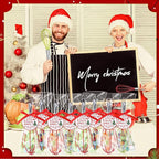100 Sets 8 Inch Christmas Whisks Gifts DIY Fillable Christmas Tree Ornaments Xmas Colored Silicone Whisks for Cooking Heat Resistant Egg Beaters with Card Rope Bag for Candy Holder