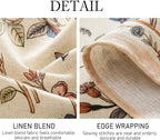 ISAENNE Designer French Light Beige Small Square Tablecloth,Linen Florals and Birds Pattern Table Cloth,Anti-Wrinkle Decorative Tablecloths for Dining Thanksgiving Kitchen,55"*55"-Cornucopia