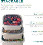 U Konserve Stainless Steel Food Storage Bento Box Container, Leak Proof Silicone Lid Dishwasher Safe - Plastic Free (30oz Blue)