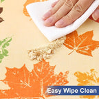homing Rectangle Table Cloth Cover, Waterproof Polyester Elastic Fitted Tablecloth, Fits for 6 Foot Folding Tables, Washable Table Protector for Fall, Thanksgiving (Colored Leaves, 30" x 72")