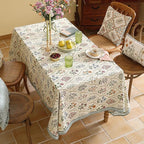 ISAENNE Designer Linen Extra Long Rectangle Tablecloth,Western Colorful Floral Indoor Table Cloth,Wrinkle Resistant Decor Tablecloths for Dining Thanksgiving Kitchen,63"*110"-Serenity B