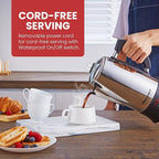 Elite Gourmet EC924 Electric Coffee Percolator, BPA Free, Keep Warm, Clear Brew Progress Knob, Cool-Touch Handle, Cordless Serve, 12-Cup, Stainless Steel