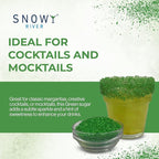 Snowy River Green, Cocktail & Margarita Sugar Rimmer - Vibrant Color Glass Rimming Sugar with Medium Crystal Texture - 16oz