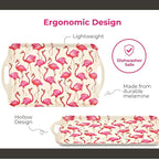 Pimpernel Sara Miller London Flamingo Collection Melamine Tray – (19.25" x 11.5") Large Rectangular Platter with Handles, Decorative Tropical Bird Print for Serving Meals & Beverages