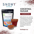 Snowy River Thanksgiving, Cocktail & Margarita Sugar Rimmer - Vibrant Naturally Colored Sugar for Cocktail Rimming, Baking & Decorating, Medium Crystal - 4oz