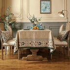 patdrea Designer French Rectangular Tablecloth,Beige Anti-Wrinkle Durable Floral Farmhouse Table Cloth,Decor Tables Covers for Kitchen Dining,Tea Party,Christmas,Thanksgiving,55"x87"-Fram