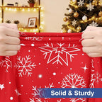 homing Rectangle Table Cloth Cover, Waterproof Polyester Elastic Fitted Tablecloth, Fits for 8 Foot Folding Tables, Washable Table Protector for Christmas, Holiday, Party (Snowflakes, 30" x 96")