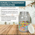 1 Gallon Large Plastic Jars with Lids (4 Pack) - Food Safe & Air Tight - Large Clear Plastic Jars with Lids - Wide Mouth Food Storage Containers - Kitchen & Pantry Organization by Billy Buckskin