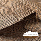 FunWheat Round Braided Placemats Set of 8 Place mats for Dining Tables Woven Heat Resistant Table Mats 15 inch for Fall (E Brown, 8pcs)