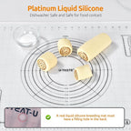 U-Taste 28"x20" Large Pastry Mat: Food-Grade Liquid Silicone Dough Rolling Baking Sheet, Non-Stick Non-Slip for Kneading, Making Pizza, Fondant with Clear Measurement and Raised Edges (Transparent)