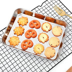 Baking Sheet Set of 4, Stainless Steel Cookie Sheet Pan,Stainless Steel Baking Pan Oven Tray, Mirror Finish,Heavy Duty, Easy Clean & Dishwasher Safe,9/10/12/16 Inch