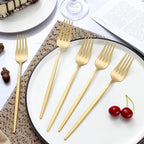 Pleafind 36-Pcs Matte Gold Dinner Forks, 8.4 Inch Forks Silverware, Stainless Steel Fork, Silverware Fork, Mirror Polished Metal Forks for Home, Kitchen, Restaurant, Dishwasher Safe