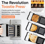 Revolution R180 Connect Touchscreen Smart Toaster with High-Speed InstaGLO Technology – Choose from 6 Bread Types, 7 Browning Levels, & Toastie Press Mode (Stainless Steel, 2-Slice)