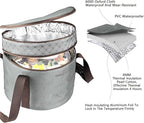 2 Pack Pie Carrier with Lids and Handles, Loadable Cupcake or Pizza Storage Containers, Includes Insulated Bags and Insulated Non-Slip Pads, Perfect for Transportation (Grey)