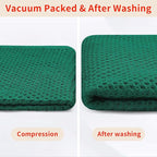 Homaxy 100% Cotton Waffle Weave Kitchen Dish Towels, Ultra Soft Absorbent Quick Drying Cleaning Towel, 13 x 28 Inches, 4-Pack, Dark Green