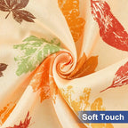 homing Rectangle Table Cloth Cover, Waterproof Polyester Elastic Fitted Tablecloth, Fits for 6 Foot Folding Tables, Washable Table Protector for Fall, Thanksgiving (Colored Leaves, 30" x 72")