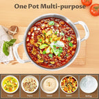 12 Quart Tri-Ply Stainless Steel Stock Pots with Lid, BEZIA Induction Soup Pot with Lid, Large Kitchen Cooking Pots with Silicone Handle, Compatible with All Cooktops, Free of PTFE/PFOA/PFOS