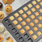 1-Piece 48 Cup Steel Mini Muffin Pan – Non-Stick Bakeware Mini Cupcake Tin(Square