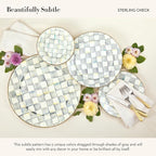 MACKENZIE-CHILDS Enamel Charger Plate, Charger Decoration for Dinner Plates or Home Decor, 12 Inches, Gray-and-White Sterling Check, Set of 1