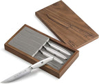 Cangshan Thomas Keller Signature Collection Swedish Powder Steel Forged, 4-Piece Fine Edge Steak Knife Set w/Walnut Box, White