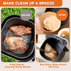 Air Fryer Paper Liners Disposable: 125PCS Non-Stick Air Fryer Parchment Paper, Food Grade Baking Liner for Baking Roasting Microwave (8IN-Round)