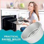 10 Pcs 5 Inch Cake Pans Nonstick Aluminum Round Cake Pan Mold Small Smash Cake Baking Pans for Home Baking Cheese Cake Pizza Quiche Easy Release and Leakproof