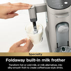 Ninja Pod & Grounds Specialty Single-Serve Coffee Maker, K-Cup Pod Compatible, Brews Grounds, Compact Design, Built-In Milk Frother, 56-oz. Reservoir, 6-oz. Cup to 24-oz. Mug Sizes, Stone, PB051ST