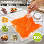 Handheld Vacuum Sealer for Food, Compact Portable Food Saver Pump with 30 BPA‑Free Reusable Vacuum Bags Type-C Rechargeable, Ideal for Sous Vide, Meal Prep, Leftovers & Freezer Storage