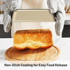 Baking Pans Set, 5-Piece Nonstick Bakeware Sets with Round/Square Cake Pan, Muffin Loaf Roast Pan, Baking Sheets for Oven, Kitchen Cookware Sets Baking Tray Baking Supplies, Gold