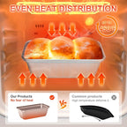HONGBAKE Mini Loaf Pan for Baking Bread, Nonstick Small Banana Bread Tins Set of 3, 6 x 3.3 x 2 In Tiny Carbon Steel Meatloaf Pan - Rose Gold