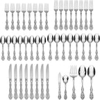 Oneida 2765045AL20 Michelangelo 45 Piece Fine Flatware Set, Service For 8